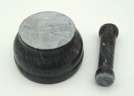 Mortaio di marmo di pietra nero del mortaio e del pestello, e forma rotonda stabilita del pestello