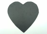 Placemats di pietra naturale, ardesia nera placca la forma del cuore con i cuscinetti