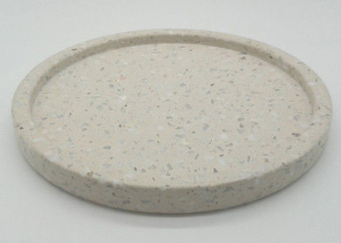 Il vassoio di pietra del servizio di terrazzo, vassoi del servizio della cucina beige liscia la superficie