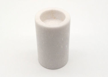 Termoresistente durevole lucidato di candela del cilindro rotondo di marmo bianco dei supporti